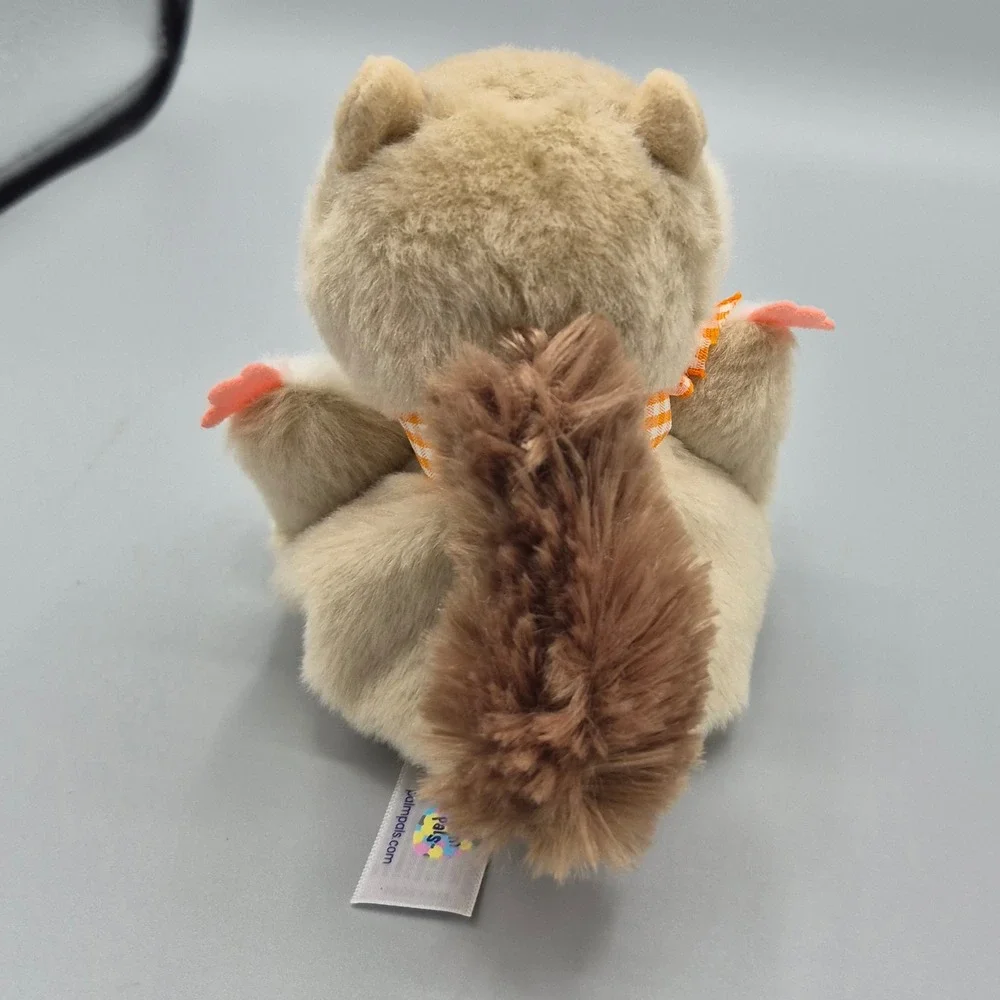 Aurora Palm Pals Sammy Squirrel Plush Tan Orange Gingham Bow 5 inch 2024